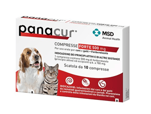 Panacur-10 Compresse da 500 mg per il Trattamento dei Parassiti nei Cani e nei Gatti
