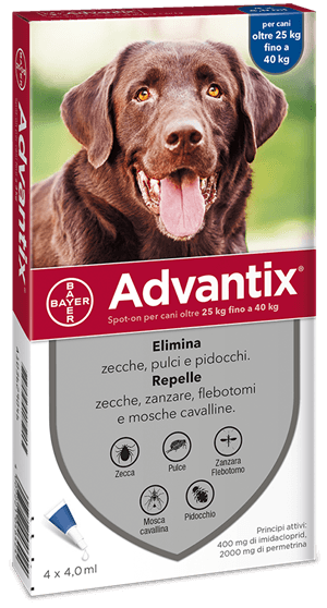Antiparassitario Advantix Spot On 4 Pipette Cani 4ml fino a 25 kg