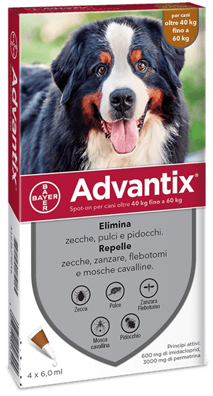 Advantix Spot On Antiparassitario per Cani di 40-60 kg 4 Pipette