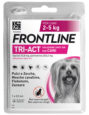Frontline Tri-Act Spot On Antiparassitario per Cani 2-5 kg 1 Pipetta