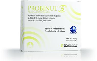 Probinul 5 Integratore Flora Batterica Intestinale Aroma Cioccolato 12 Bustine