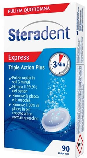 Steradent Express Triple Action Plus 90 Compresse Pulenti