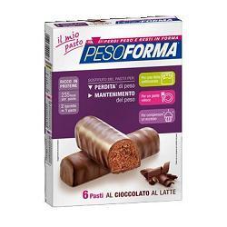Pesoforma Barretta Cioccolato al Latte 6 Pasti Sostitutivi 372 g 12 Pezzi