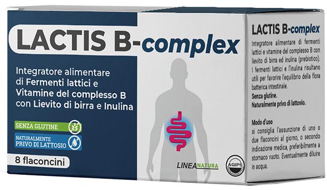 Lactis B Complex Integratore 8 Flaconcini da 10 ml Con Tappo Serbatoio