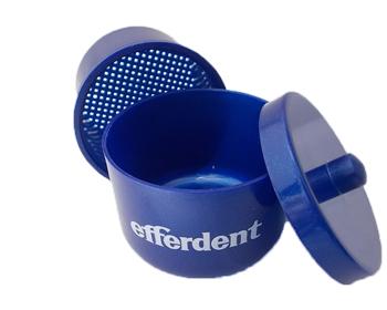 Omega Pharma Linea Efferdent Vaschetta con Cestino Interno Pulizia Dentiere