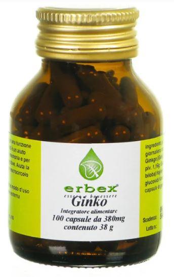 Erbex Ginkgo Biloba Integratore 100 Capsule