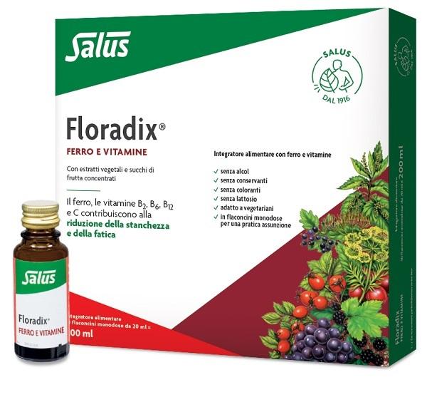 Floradix Ferro Integratore Ferro Vitamine 10 Flaconcini