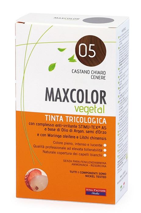 Max Color Vegetal Tinta Per Capelli Tricologica n°05 Castano Chiaro Cenere 140 m