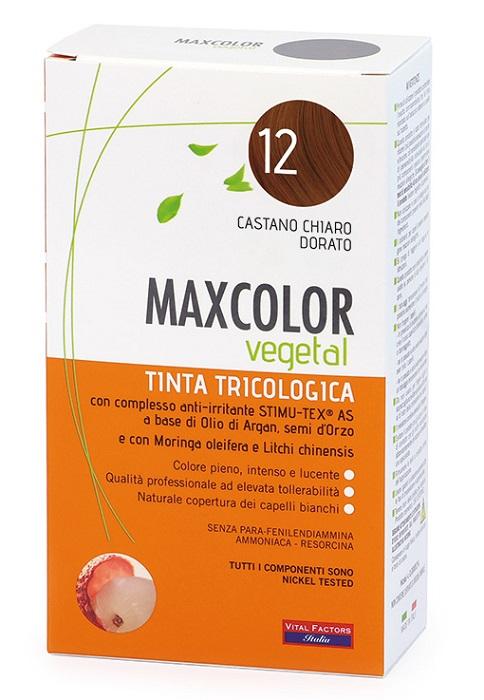 Max Color Vegetal Tinta Per Capelli Tricologica n°12 Castano Chiaro Dorato 140 m