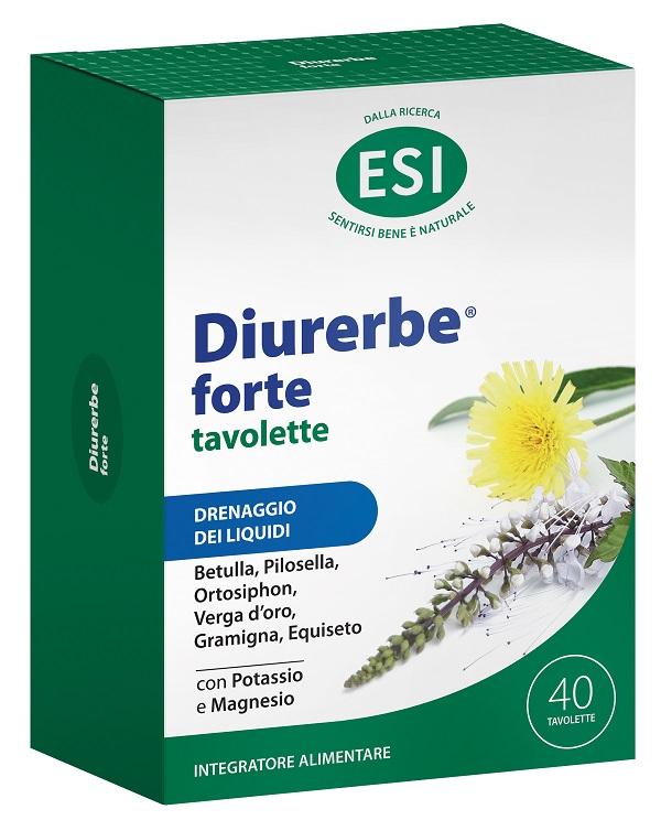 Esi Diurerbe Forte Integratore Alimentare Drenante Elimina Liquidi 40 Tavolette