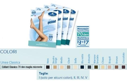 Sauber Linea Classica Collant in Maglia Microrete 70 Den Colore Medio Taglia 2