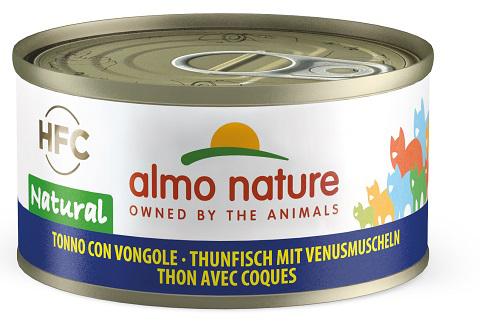 Almo Nature HFC Natural Cibo Umido Tonno Con Vongole Per Gatti Adulti Lattina 70
