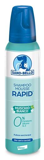 Bayer Sano e Bello Shampoo Schiuma Secca Rapid Muschio Bianco Cani 300 Ml