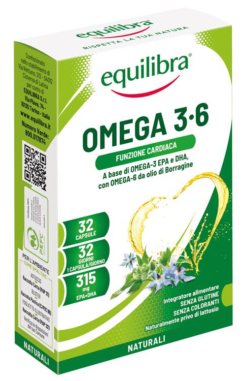 Equilibra Omega 3-6 Integratore Benessere Cardiovascolare 32 Perle
