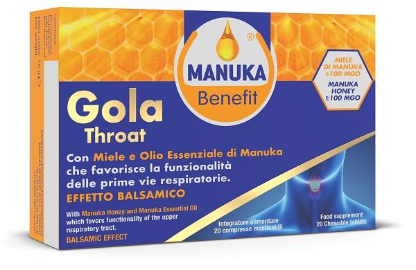 Optima Manuka Benefit Gola Voce Integratore Antinfiammatorio 20 Compresse Mastic