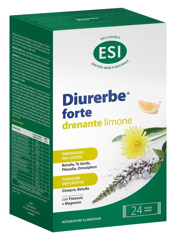 Esi Diurerbe Forte Integratore Alimentare Diuretico 24 Pochet Drink Limone