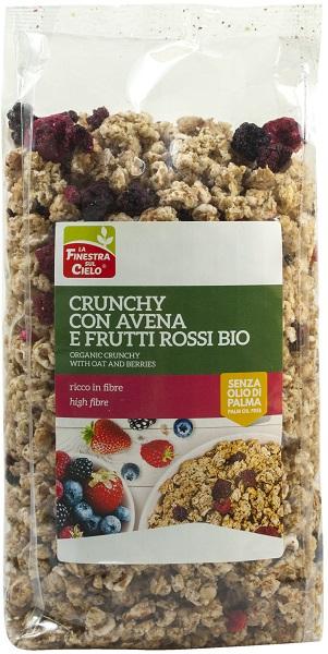 La Finestra sul Cielo Crunchy Con Avena e Frutti Rossi Bio 375 g