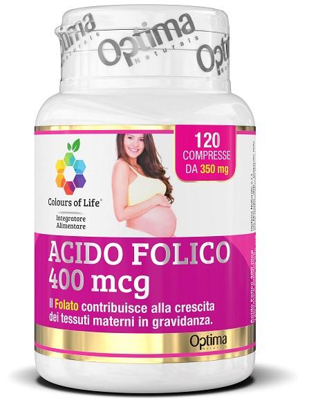 Optima Colours of Life Acido Folico Integratore Gravidanza 120 Compresse