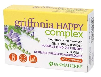 Farmaderbe Griffonia Happy Complex Integratore Benessere Mentale 30 Compresse