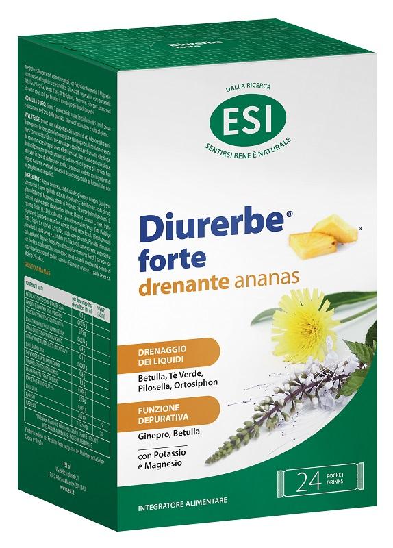 Esi Diurerbe Forte Integratore Alimentare Diuretico 24 Pochet Drink Ananas