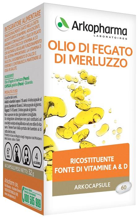 Arkocapsule Olio di Fegato di Merluzzo Integratore Alimentare 60 Perle