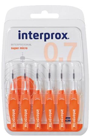 Interprox Super Micro Scovolino Arancione Phd 0.7 mm Blister 6 pezzi