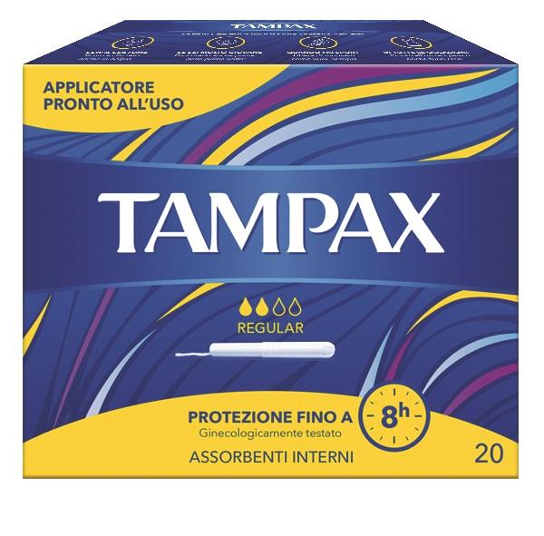 Tampax Blue Box Regular Assorbente Interno Flusso Leggero Medio 20 Pezzi