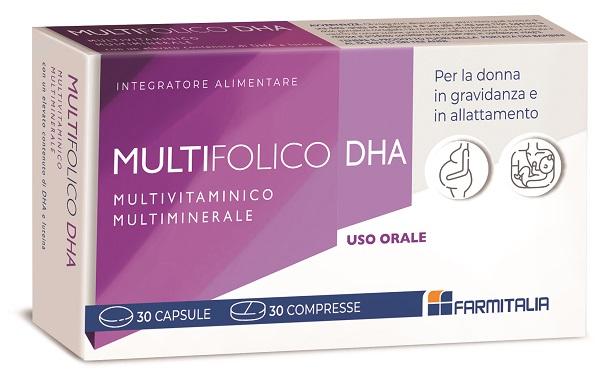 Multifolico DHA Integratore  Multivitaminico e Multiminerale 60 Capsule