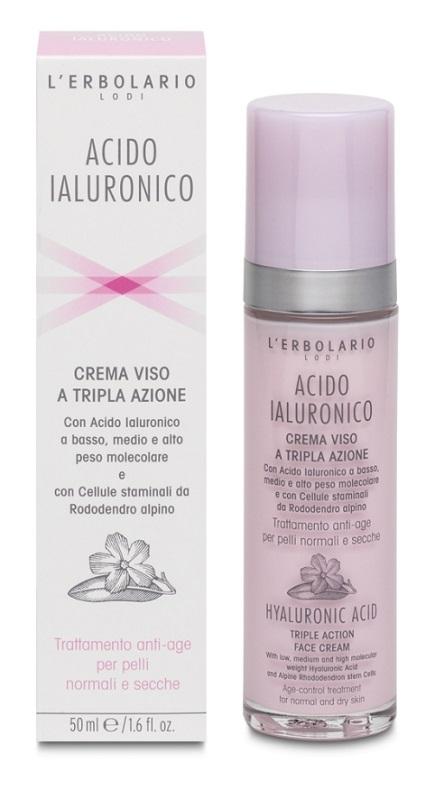 L'erbolario Crema Viso Acido Ialuronico per Pelli Normali e Secche 50 ml