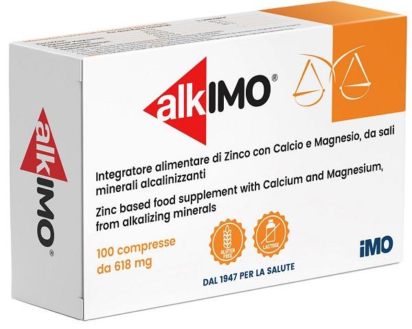 AlkIMO Compresse Integratore di Calcio Magnesio e Zinco 100 Compresse