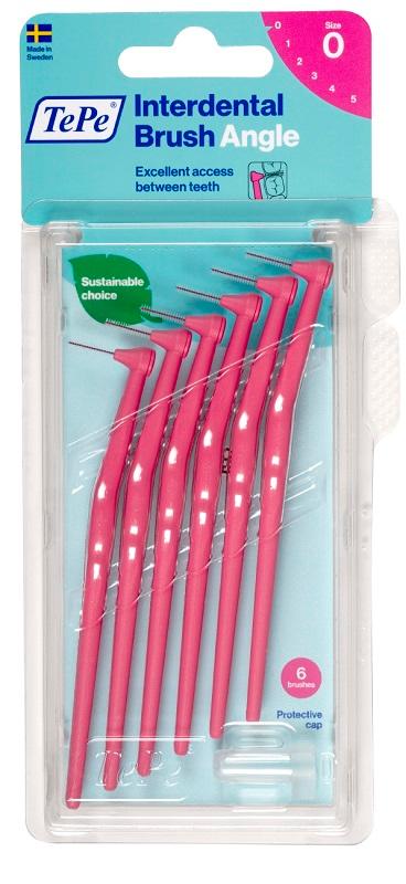 TePe Angle Scovolino Angolato Interdentale Rosa 0,4 mm 6 Pezzi