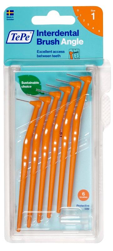 TePe Angle Scovolino Angolato Arancione Con Filo Interdentale 0,45 mm