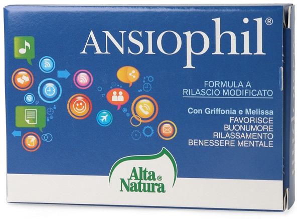 Alta Natura Ansiophil Integratore per Disturbi dell'Ansia e dello Stress 15 Comp