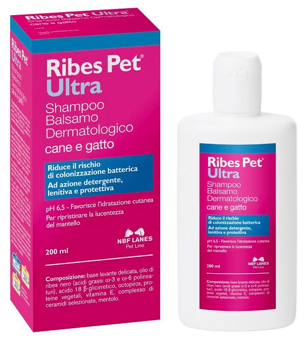 Nbf Lanes Ribes Pet Ultra Shampoo Dermatologico Cani e Gatti 200 ml