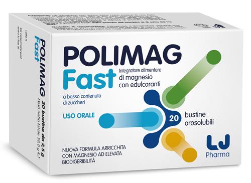 PolimagFAST Integratore Alimentare di Magnesio 20 Bustine Orosolubili