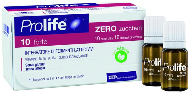 Prolife 10 Forte Integratore di Fermenti Lattici Zero Zuccheri 10 Flaconcini