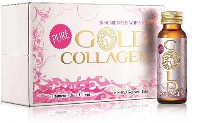 Gold Collagen Pure Integratore per la Pelle, Capelli E Unghie 10 Flaconcini