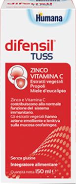 Humana Difensil Tuss Integratore Alimentare a Base di Zinco e Vitamina C 150 ml