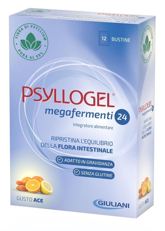 Psyllogel Megafermenti 24 Integratore di Fermenti Lattici 12 Buste ACE