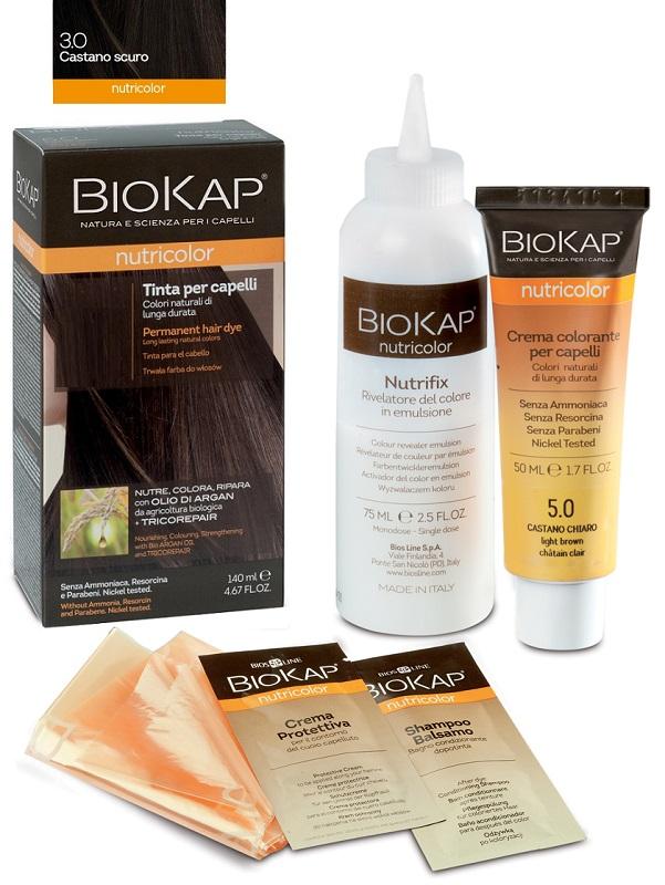 Biokap Nutricolor Tinta Per Capelli Con Olio Di Argan Colore 3.0 Castano Scuro