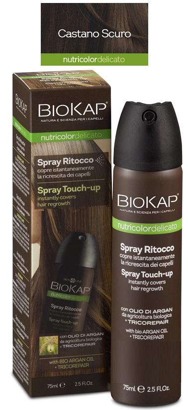 Biokap Nutricolor Delicato Spray Ritocco Capelli Colore Castano Scuro 75 ml
