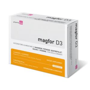 Magfor Integratore di Magnesio e Vitamina D3 per il Benessere 14 Bustine Orosolubili