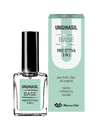 Unghiasil Smalto 3 In 1 Base Protettiva per Unghie 10ml