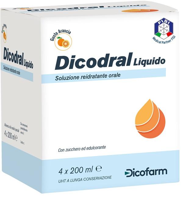 Dicofarm Dicodral Liquido Soluzione Reidratante Orale 4 X 200 ml