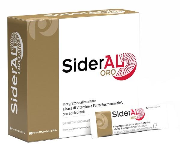 SiderAl Oro Integratore Con Ferro Sucrosomiale Acido Folico Vitamine 20 Bustine
