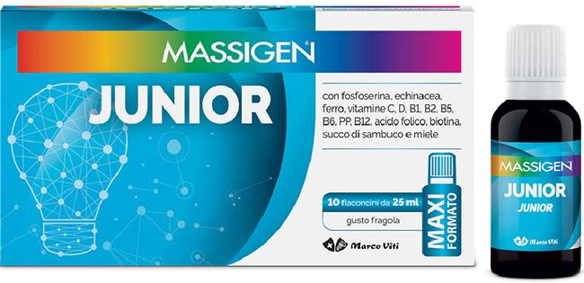 Massigen Junior Integratore Multivitaminico per Bambini 10 Flaconi Da 25 ml
