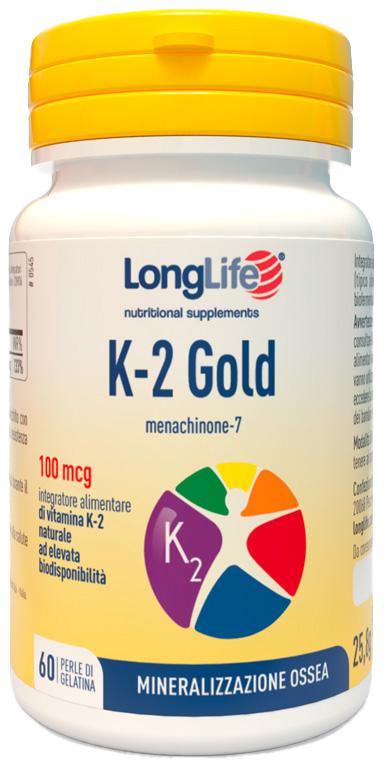 Longlife K-2 Gold Integratore per le Ossa 60 Perle