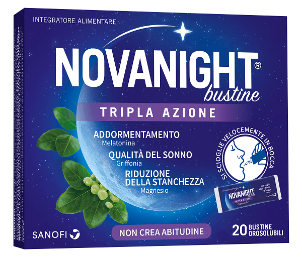 Novanight Tripla Azione Integratore per Favorire il Sonno 20 Bustine