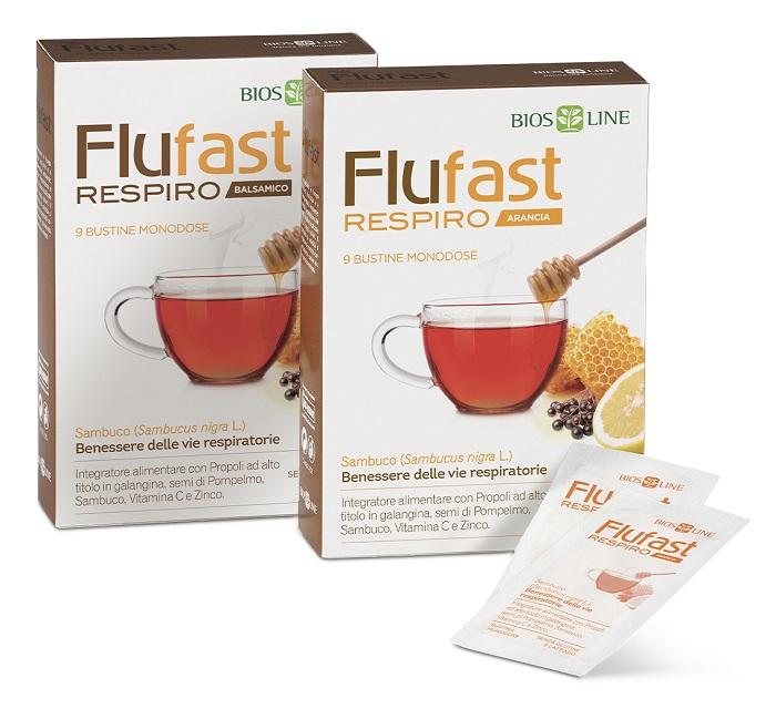 Flufast Respiro Integratore Per Vie Respiratorie E Difese Immunitarie 9 Bustine