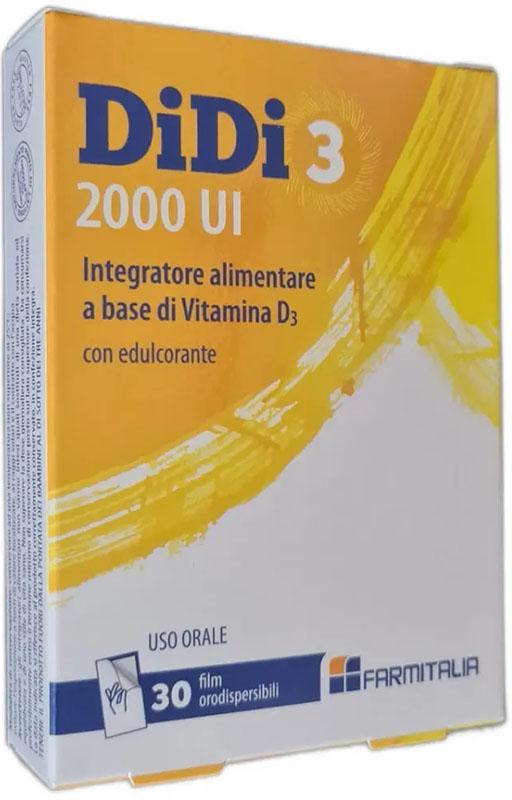 Didi3 2000 Ui Integratore a Base di Vitamina d3 30 Film Orodispersibili